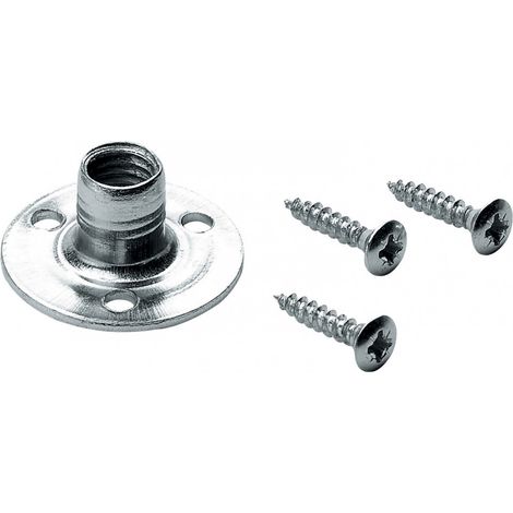 HETTICH Lot de 4 embases d'assemblage acier zingué HETTICH, l.10.5 mm