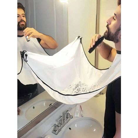 Zweiteilige 60 cm lange Haarschneide- und Rasierschürze: wasserdicht und wiederverwendbar, Schutzumhang für Friseursalons und Kosmetikstudios, für Damen und Herren (1/5)