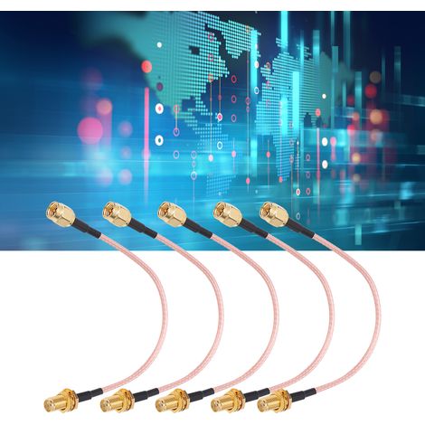 Câble adaptateur coaxial RF SMA mâle vers SMA femelle RG316, vendu par paquets de 5. (1/5)