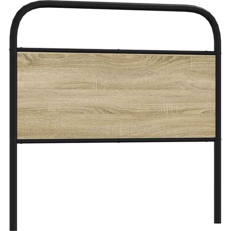 Cabecero de acero y madera de ingeniería roble Sonoma 100 cm vidaXL (1/5)