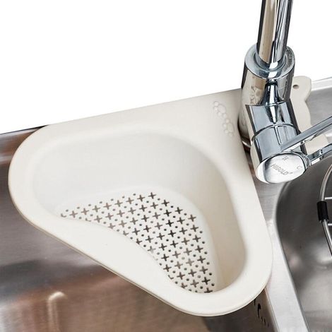 Panier filtrant pour Cuisine Filtre d'évier Triangulaire Cuisine Le Support vidange Multifonction du réservoir Stockage d'eau s'accroche au Robine (1/5)