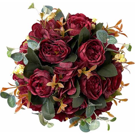Boule De Fleurs Artificielles - Diamètre 20 Cm - En Plastique Réaliste - Décoration Pour Mariage Fête Événement - 1 Pièce (1/5)