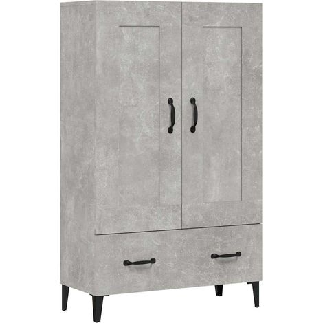 Maison Exclusive - Buffet haut Gris béton 70x31x115 cm Bois d'ingénierie (1/5)