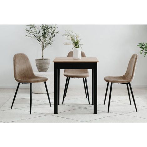 Esstisch - Artisan Eiche & Schwarz - Quadratisch - 4 Personen - 60 x 67 x 76 cm (1/3)