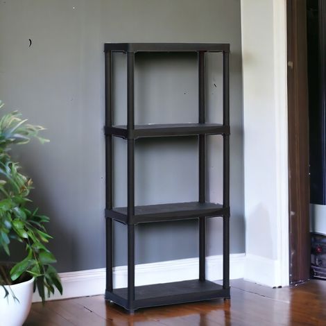 Dmora Mehrzweckregal mit 2 Regalboden aus Polypropylen, Mehrzweckregal für Innen oder Außen , 100% Made in Italy, CM 60x30H133, Anthrazitfarbe (1/5)