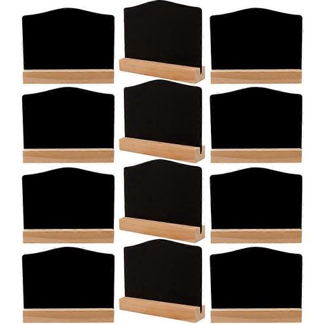 Lot de 12 panneaux de mariage, petits tableaux noirs, tableaux noirs double face, étiquettes pour tableau noir de table-10x7.6cm-Black