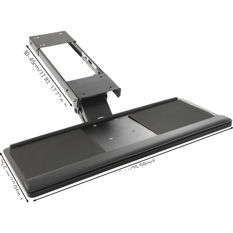 Tastaturablage, höhenverstellbar, ergonomische Handballenauflage, schwarz (1/2)