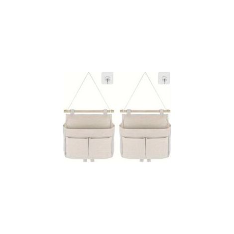 CCYKXAA Set di 2 contenitori portaoggetti pieghevoli e sospesi con grande capacità e 2 ganci per bagno, ufficio o cucina (1/4)