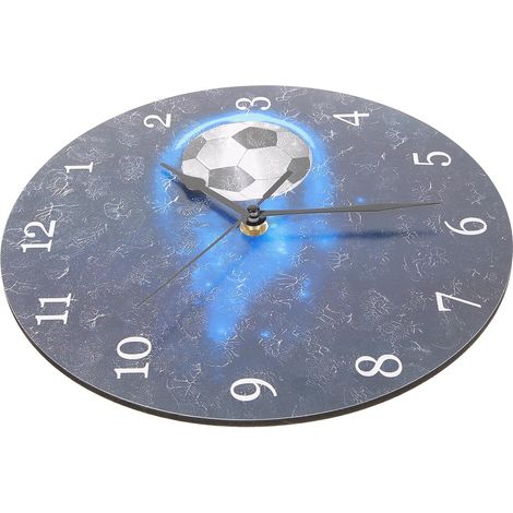Horloge Murale Suspendue Football 25 cm silencieuse décoration Murale pour Salon Cuisine Chambre, Horloge Ronde Pratique sans Pile Design Sportif (1/5)