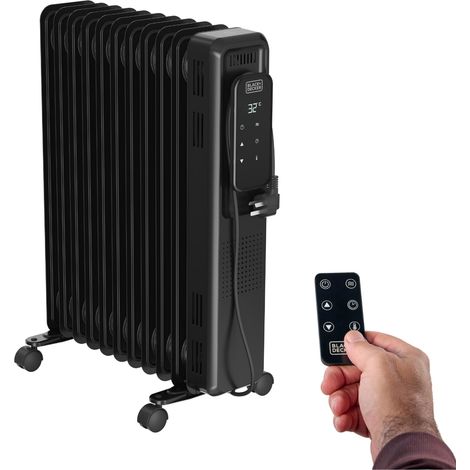 Black+Decker BXRA2501E – Radiatore a olio elettronico 2500W  11 elementi  3 intensità di calore  Display digitale  Termostato e timer 24h  Ultra silenzioso (1/5)
