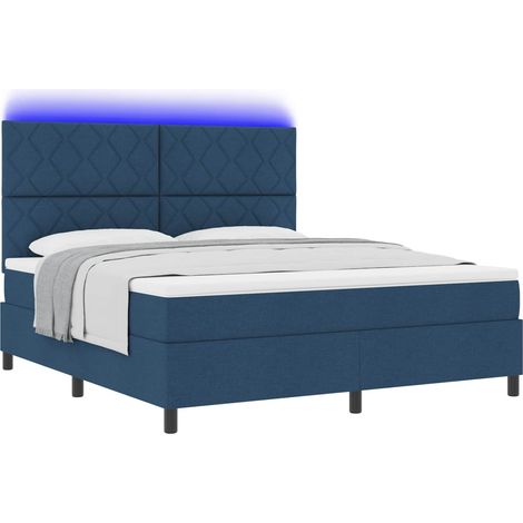 Maison Exclusive - Letto a molle con strisce LED Blu 180 x 200 cm Tessuto (1/5)