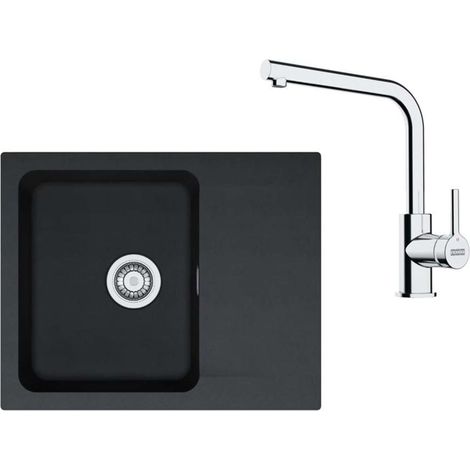 Franke Set - Set da cucina T110Č, lavello in tectonite OID 611-62 e miscelatore FS 3230.031, nero/cromo 143.0687.308