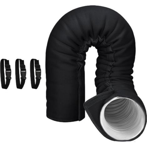 Gaine isolante climatisation - 150x53cm 1 pièce - anti-poussière UV - 3 sangles noire - Manchon isolant tuyau (1/5)