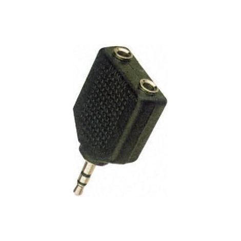 Microconnect 3.5mm - 2x3.5mm Negro - Adaptador para Cable (3.5mm, 2x3.5mm, Macho/Hembra, Negro)