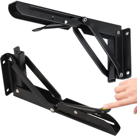Ecleanfy - Support équerre pliable 500mm – Acier inoxydable – Charge lourde 150kg – Pour garage, bureau, chambre – Consoles murales rabattables (1/5)