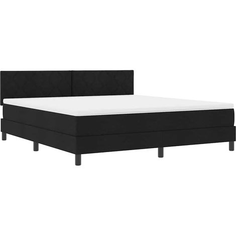 Boxspringbett mit Kopfteil Schwarz 180 x 200 cm Stoff vidaXL (1/5)