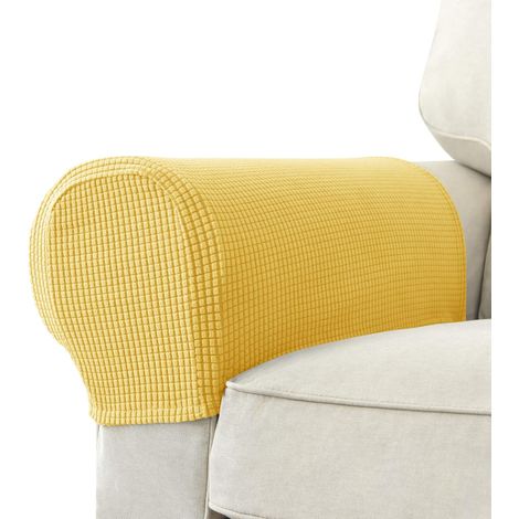 Housse De Accoudoir De Canapé - Tissu Jacquard Élastique - Anti-Dérapant - Pour Canapé Et Fauteuil - Lot De 2