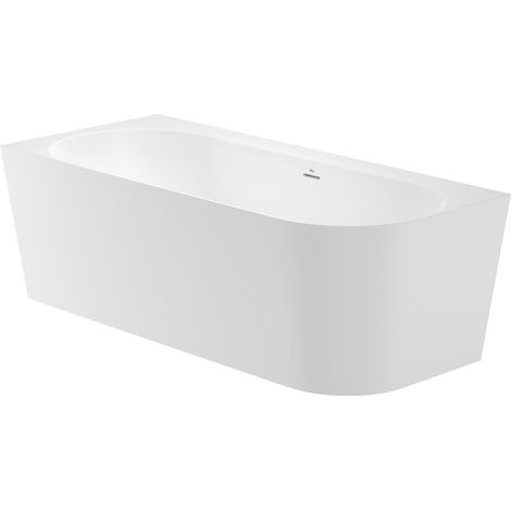 Baignoire d'angle gauche "RAINA" 274L en Stonex avec vidage et siphon - 1700 x 750mm - Blanc - Roca (1/2)