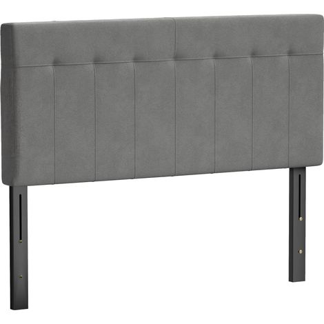 Kopfteil 3-fach höhenverstellbar Bettkopfteil mit Metallbeinen Samtoptik für Schlafzimmer 140x10x106/116/126 cm Grau