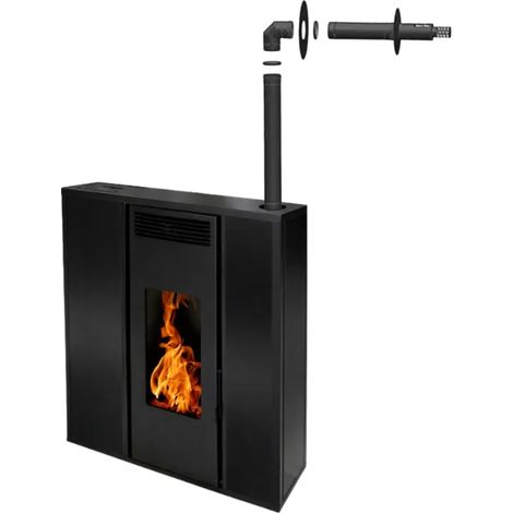 Pack Poêle à granules TESSA 10 kW Etanche Concentrique sur le dessus + Kit Conduit Ventouse - (1/5)