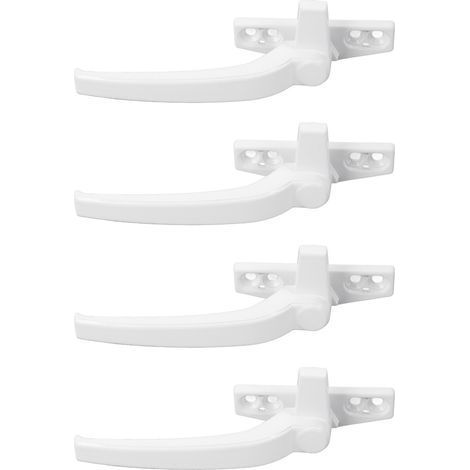 Poignée de fenêtre en alliage d'aluminium pour matériel de verrouillage de sécurité à battant externe ouvert et plat, blanc droit (1/5)