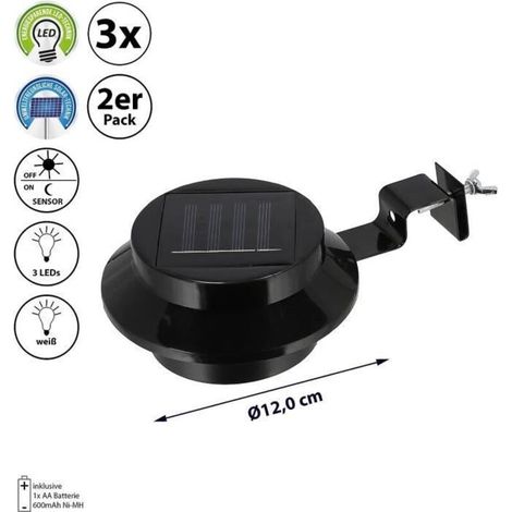 Solar-Dachrinnenleuchten – 6er-Pack, Kunststoff/Metall, Außenbeleuchtung – Beschriftete Leuchten (1/5)