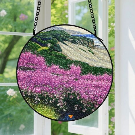 25cm Suspension en Vitrail Artistique, Attrape-Soleil Coloré Minimaliste Élégant Unique pour Maison, Cadeau Fête des Mères (1/5)