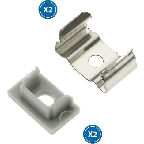 Pack 2 Chevilles et 2 agrafes pour Profil LM3701 - Ledme - LM3701A (1/2)