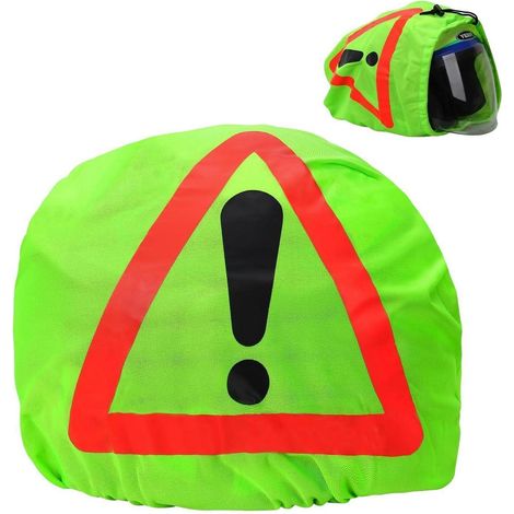 Housse de casque moto triangle de signalisation fluo, sac de secours pliable (1/5)