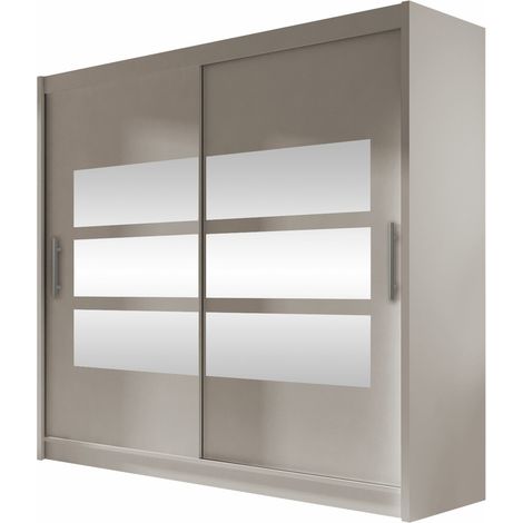 Armario Closico 101, Cachemira, 215x180x58cm, Puertas de armario: Correderas, Número de estantes: 5 (1/4)