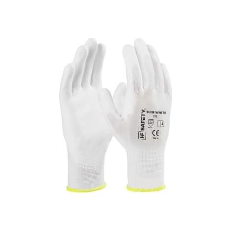 Gants de travail blancs fins, taille 8