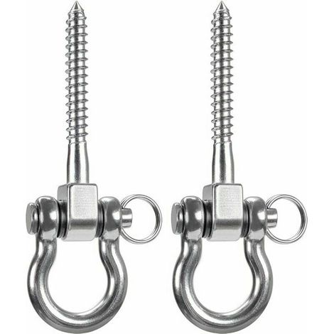 2 pièces 900KG capacité 304 crochets de plafond robustes en acier inoxydable, crochets de balançoire, crochets de suspension avec vis pour chaise suspendue de yoga en bois sac de boxe hamac fauteuil r