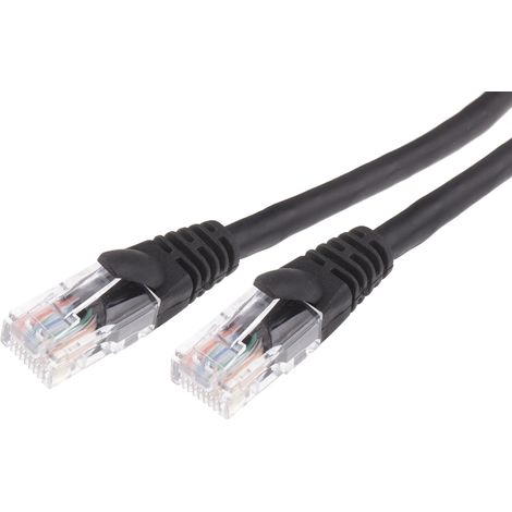 Câble Ethernet cat 5e Avec connecteur gaine LSZH Noir / , U/UTP, 1m ( Prix pour 1 )