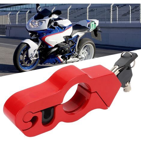 Verrou antivol pour guidon moto résistant aux intempéries et au vandalisme, en alliage d'aluminium, pour scooters et quads (1/5)