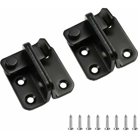 royaluxe - Verrou Porte Exterieur 2 Pièces Loquet Porte Verrou de Porte Coulissante Serrure de Porte de Sécurité Inoxydable Loquet Noire Loquet de Verrouillage de Boucle pour Porte Fenêtre, (1/5)