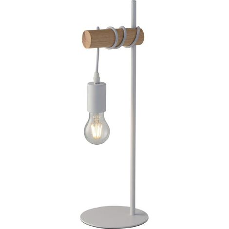 LAMPADA DA TAVOLO ARIZONA E27 H51CM LEGNO/BIANCA. (1/3)