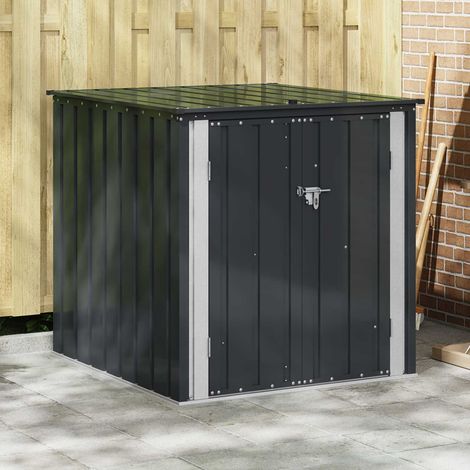 vidaXL  Garden Storage Box  Black 101.5 x 107 x 100 cm Steel