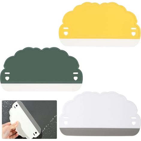 Lot de 3 raclettes souples en silicone pour douche, voiture et petit essuie-glace