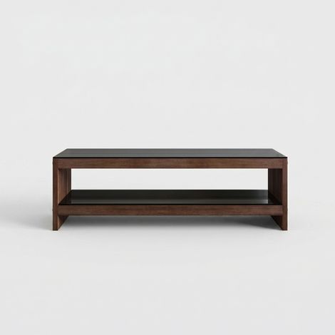 Mueble TV tv301 de madera maciza y cristal templado (1/4)