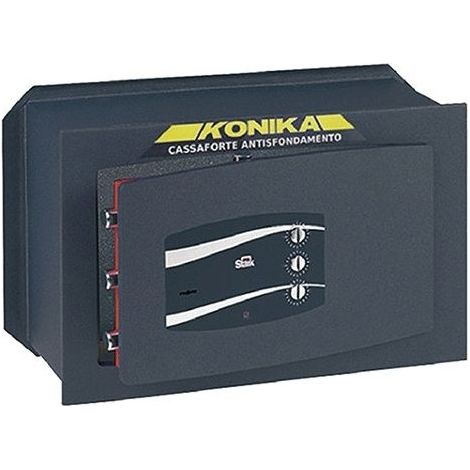 Cassaforte antisfondamento chiave doppia mappa + combinazione 3 quadranti L.40 x H.25 x P.19,5 cm. 1243 KONIKA Stark