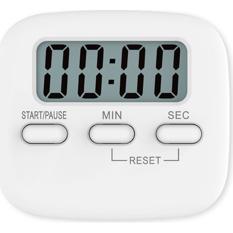 1 Temporizador digital, pantalla grande, alarma sonora, fijación magnética, soporte retráctil, para cocina y escuela. (1/5)