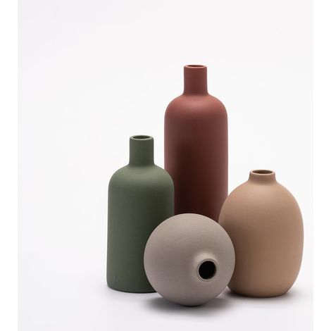 Ensemble de 4 vases en céramique, vases modernes, vases en céramique pour la décoration intérieure, vase décoratif pour herbes de la pampa et fleurs séchées, table, bibliothèque, cheminée et entrée (r (1/5)