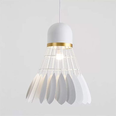 E27 Industriel Vintage Métal Suspensions badminton Retro Plafonnier Luminaire Vintage Plafond Plafonnier Lumiere Lampe Pendentif Lumiere Antique Suspensions Luminaire (blanc)