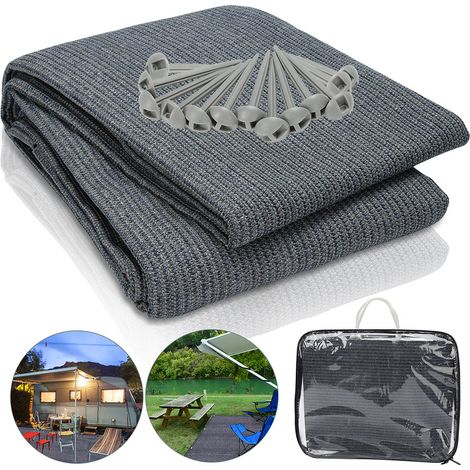 Vingo – Tapis d'auvent étanche 250x400CM – Résistant aux intempéries – Antidérapant et respirant – Pour camping, pique-nique, caravanes (1/6)