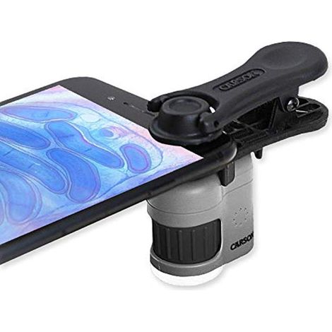 Carson MicroMini 20x, con illuminazione LED e UV, con adattatore a clip de digiscopi per smartphone, portatile per adulti, bambini, Strumento scientifico deStrumento da laboratorio, giocattolo scienti (1/5)