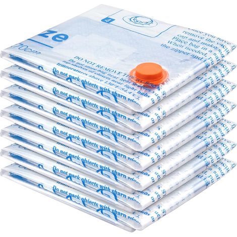 Sacs de rangement sous vide (lot de 7), sacs de fermeture gain de place, sacs de compression hermétiques pour vêtements, oreillers, couettes, couvertures-AquaForge