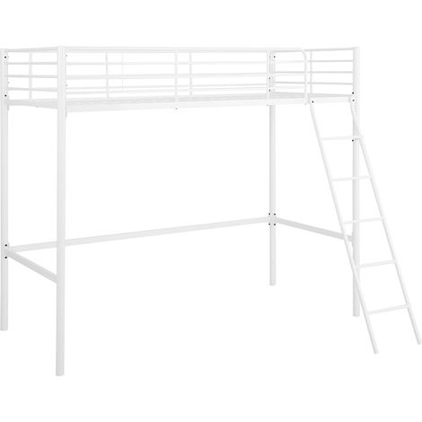 Lit mezzanine 90 en métal blanc (1/5)