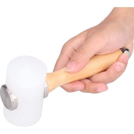 Marteau de sculpture en cuir, marteau cuir poignée en bois maillet de bricolage en nylon T tête (1/5)