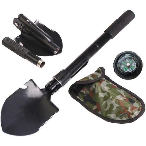 Pelle militaire pliable, pelle de survie, outil multifonction pour le camping, les sports et loisirs de plein air, pour le camping, la randonnée et les travaux extérieurs (1/5)