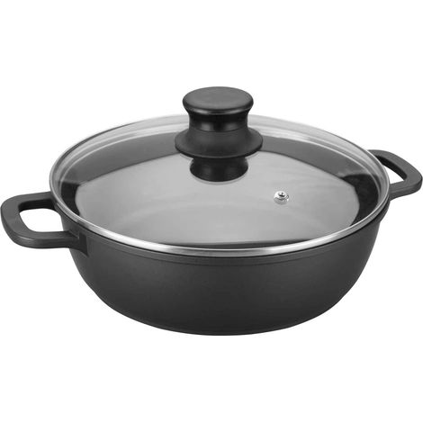 Lacor 25835- Casseruola bassa di alluminio pressofuso, diametro 36 cm, coperchio di vetro (1/3)